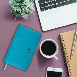 Еженедельник датированный 2026 МАЛЫЙ ФОРМАТ 95х155мм А6 BRAUBERG Rainbow, под кожу, бирюза, 117189