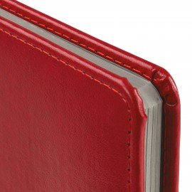 Еженедельник датированный 2026 МАЛЫЙ ФОРМАТ 95х155мм А6 BRAUBERG Rainbow, под кожу, красный, 117190