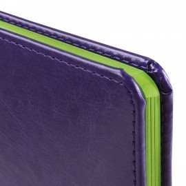 Еженедельник датированный 2026 МАЛЫЙ ФОРМАТ 95х155мм А6 BRAUBERG Rainbow, под кожу, сиреневый, 117191