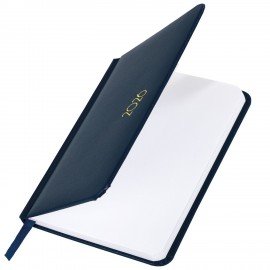 Еженедельник датированный 2026 МАЛЫЙ ФОРМАТ 95х155мм А6 BRAUBERG Select, балакрон, темно-синий, 117192