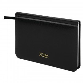 Еженедельник датированный 2026 МАЛЫЙ ФОРМАТ 95х155мм А6 BRAUBERG Select, балакрон, черный, 117193