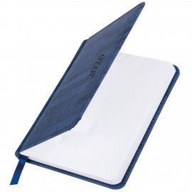 Еженедельник датированный 2026 МАЛЫЙ ФОРМАТ 95х155мм А6 BRAUBERG Wood, под кожу, синий, 117195