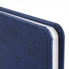 Еженедельник датированный 2026 МАЛЫЙ ФОРМАТ 95х155мм А6 BRAUBERG Wood, под кожу, синий, 117195