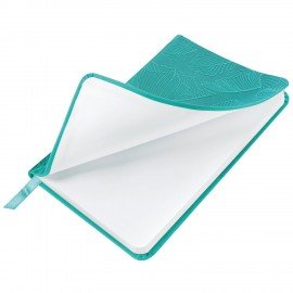 Еженедельник датированный 2026 МАЛЫЙ ФОРМАТ 95х155мм А6 BRAUBERG Foliage, под кожу, бирюза, 117197