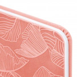 Еженедельник датированный 2026 МАЛЫЙ ФОРМАТ 95х155мм А6 BRAUBERG Foliage, под кожу, розовый, 117199