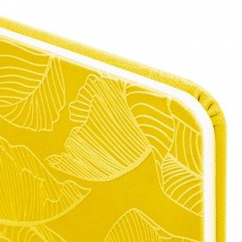 Еженедельник датированный 2026 МАЛЫЙ ФОРМАТ 95х155мм А6 BRAUBERG Foliage, под кожу, желтый, 117200