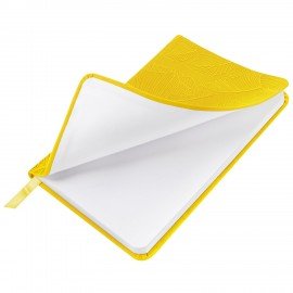 Еженедельник датированный 2026 МАЛЫЙ ФОРМАТ 95х155мм А6 BRAUBERG Foliage, под кожу, желтый, 117200