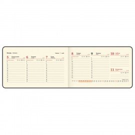 Еженедельник датированный 2026 МАЛЫЙ ФОРМАТ 95х155мм А6 BRAUBERG Unique, красный, 117206