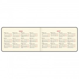 Еженедельник датированный 2026 МАЛЫЙ ФОРМАТ 95х155мм А6 BRAUBERG Unique, темно-коричневый, 117207