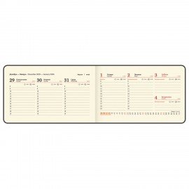 Еженедельник датированный 2026 МАЛЫЙ ФОРМАТ 95х155мм А6 BRAUBERG Unique, черный, 117208