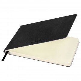 Еженедельник датированный 2026 МАЛЫЙ ФОРМАТ 95х155мм А6 BRAUBERG Unique, черный, 117208