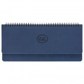 Планинг датированный 2026 305х140мм BRAUBERG Favorite, под кожу, темно-синий, 117219