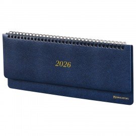 Планинг датированный 2026 305х140мм BRAUBERG Iguana, под кожу, синий, 117226