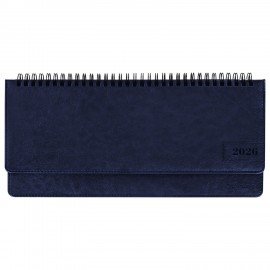 Планинг датированный 2026 305х140мм BRAUBERG Imperial, под кожу, синий, 117228