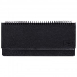 Планинг датированный 2026 305х140мм BRAUBERG Imperial, под кожу, черный, 117229