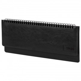 Планинг датированный 2026 305х140мм BRAUBERG Imperial, под кожу, черный, 117229