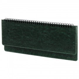 Планинг датированный 2026 305х140мм BRAUBERG Imperial, под кожу, зеленый, 117230