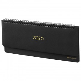 Планинг датированный 2026 305х140мм BRAUBERG Select, под кожу, черный, 117232