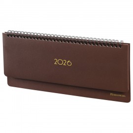 Планинг датированный 2026 305х140мм BRAUBERG Select, под кожу, коричневый, 117233