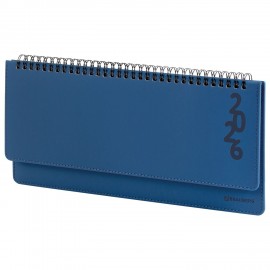 Планинг датированный 2026 305х140мм BRAUBERG Up, под кожу, синий, 117235