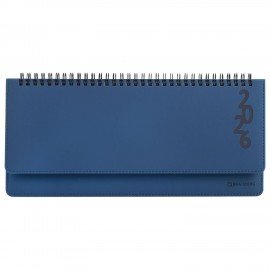 Планинг датированный 2026 305х140мм BRAUBERG Up, под кожу, синий, 117235