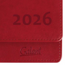 Планинг датированный 2026 305х140мм GALANT Ritter, под кожу, красный, 117237