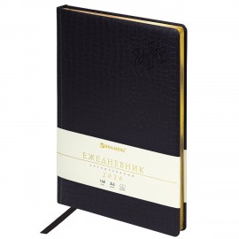 Ежедневник датированный 2026 БОЛЬШОЙ ФОРМАТ 210х297мм А4, BRAUBERG Comodo, под кожу, черный, 117242