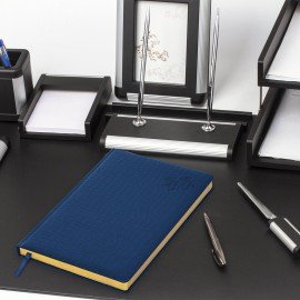 Ежедневник датированный 2026 БОЛЬШОЙ ФОРМАТ 210х297мм А4, BRAUBERG Comodo, под кожу, синий, 117243