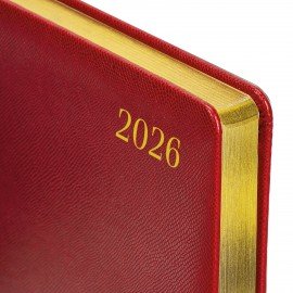 Ежедневник датированный 2026 БОЛЬШОЙ ФОРМАТ 210х297мм А4, BRAUBERG Iguana, под кожу, красный, 117246