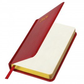 Ежедневник датированный 2026 МАЛЫЙ ФОРМАТ 100х150мм А6, BRAUBERG Iguana, под кожу, красный, 117251