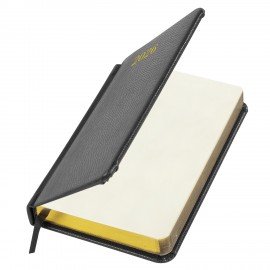 Ежедневник датированный 2026 МАЛЫЙ ФОРМАТ 100х150мм А6, BRAUBERG Iguana, под кожу, черный, 117252