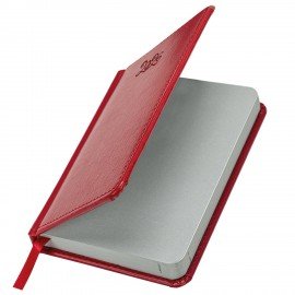 Ежедневник датированный 2026 МАЛЫЙ ФОРМАТ 100х150мм А6, BRAUBERG Rainbow, под кожу, красный, 117256