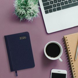 Ежедневник датированный 2026 МАЛЫЙ ФОРМАТ 100х150мм А6, BRAUBERG Select, балакрон, темно-синий, 117259