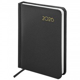 Ежедневник датированный 2026 МАЛЫЙ ФОРМАТ 100х150мм А6, BRAUBERG Select, балакрон, черный, 117260
