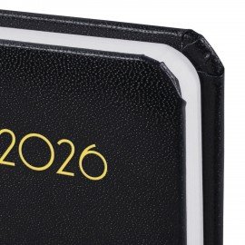 Ежедневник датированный 2026 МАЛЫЙ ФОРМАТ 100х150мм А6, BRAUBERG Select, балакрон, черный, 117260