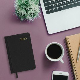 Ежедневник датированный 2026 МАЛЫЙ ФОРМАТ 100х150мм А6, BRAUBERG Select, балакрон, черный, 117260