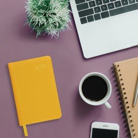 Ежедневник датированный 2026 МАЛЫЙ ФОРМАТ 100х150мм А6, BRAUBERG Select, балакрон, желтый, 117261