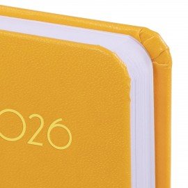 Ежедневник датированный 2026 МАЛЫЙ ФОРМАТ 100х150мм А6, BRAUBERG Select, балакрон, желтый, 117261