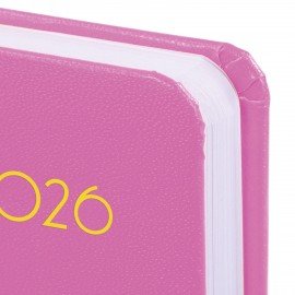 Ежедневник датированный 2026 МАЛЫЙ ФОРМАТ 100х150мм А6, BRAUBERG Select, балакрон, розовый, 117262