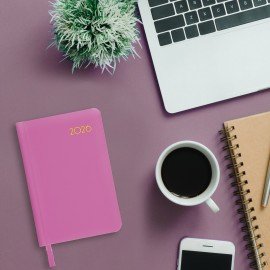 Ежедневник датированный 2026 МАЛЫЙ ФОРМАТ 100х150мм А6, BRAUBERG Select, балакрон, розовый, 117262