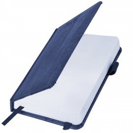 Ежедневник датированный 2026 МАЛЫЙ ФОРМАТ 100х150мм А6, BRAUBERG Wood, под кожу, синий, 117264