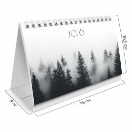 Календарь-домик настольный на гребне с бегунком, 2026г, BRAUBERG, 160х105мм, Туман, 117272
