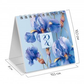 Календарь-домик настольный на гребне, 2026г, BRAUBERG, 101х101мм, Цветы, 117275