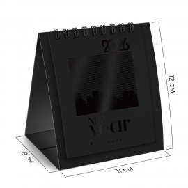 Календарь-домик настольный на гребне, 2026г, BRAUBERG, 110х120мм, ЧЕРНЫЙ, 117282