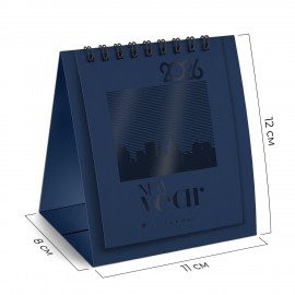 Календарь-домик настольный на гребне, 2026г, BRAUBERG, 110х120мм, ТЕМНО-СИНИЙ, 117283