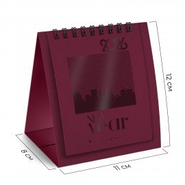 Календарь-домик настольный на гребне, 2026г, BRAUBERG, 110х120мм, БОРДОВЫЙ, 117284