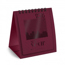 Календарь-домик настольный на гребне, 2026г, BRAUBERG, 110х120мм, БОРДОВЫЙ, 117284