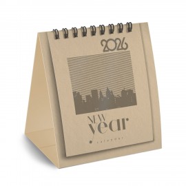 Календарь-домик настольный на гребне, 2026г, BRAUBERG, 110х120мм, БЕЖЕВЫЙ, 117285