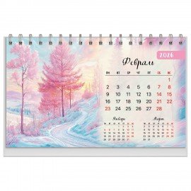 Календарь-домик настольный на гребне, 2026г, BRAUBERG, 160х110мм, 6 листов, Природа, 117298