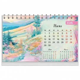 Календарь-домик настольный на гребне, 2026г, BRAUBERG, 160х110мм, 6 листов, Природа, 117298
